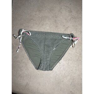 Abercrombie & Fitch Crochet Bikini Bottoms Size M Green Olive